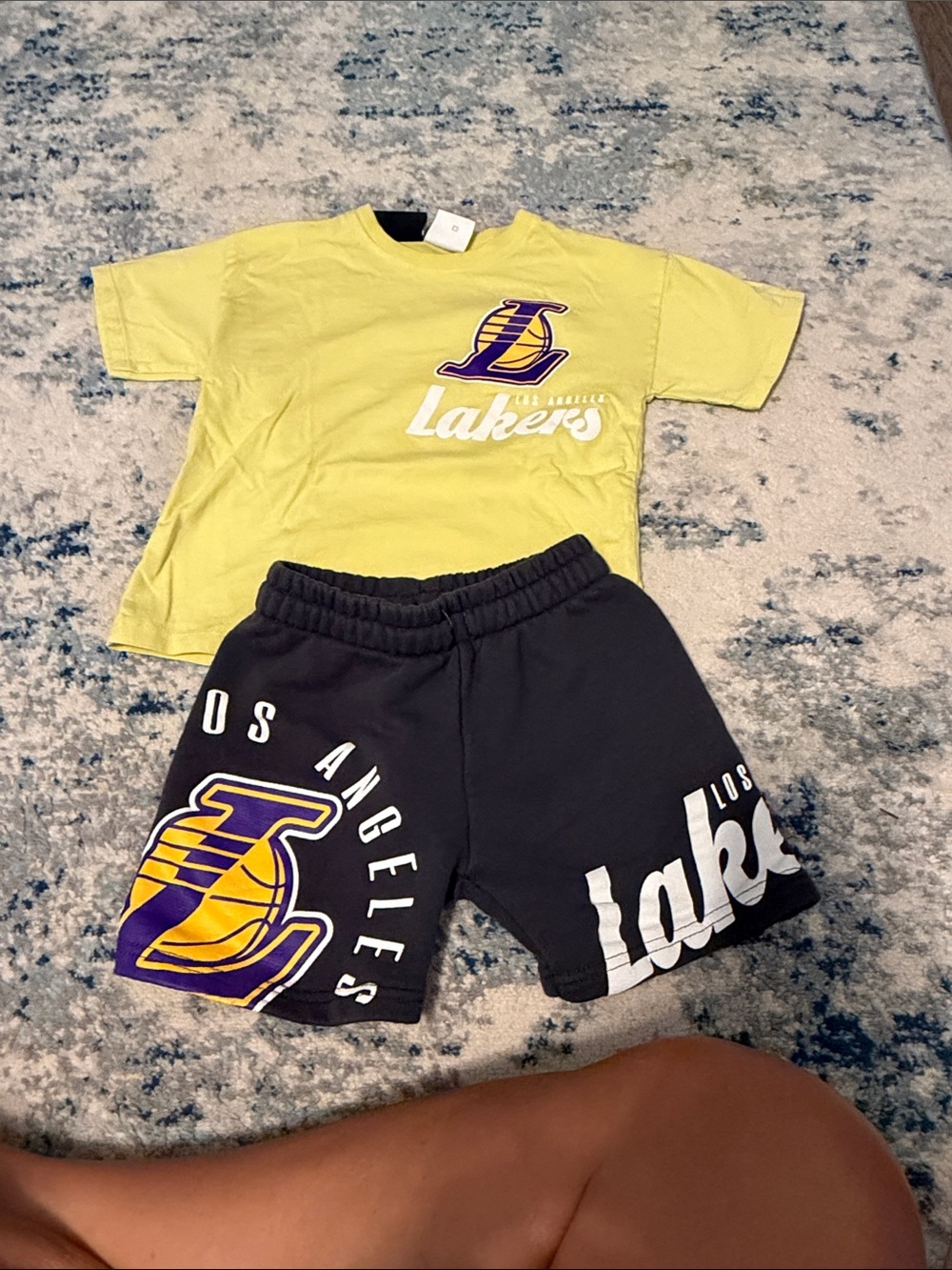 Zara Los Angeles Lakers Yellow Tee & Black Shorts Set